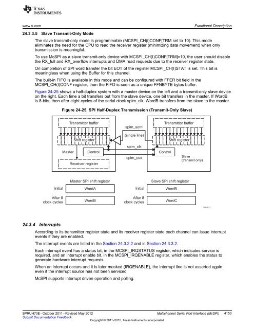 Chapter 24 Multichannel Serial Port Interface (McSPI).