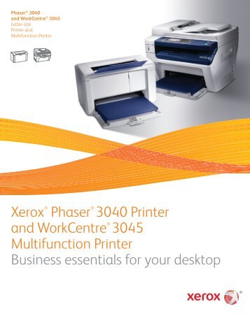 Phaser 3010/3040 printer and WorkCentre 3045 MFP - Tap The Web