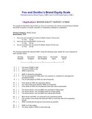 Yoo and Donthu's Brand Equity Scale - People Page - Hofstra ...