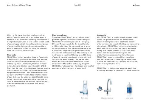 Luxury Bathroom and Kitchen Fittings - GROHE Blue