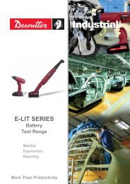 E-LIT SERIES - battery tool range - Desoutter Tools Mobile Catalogue