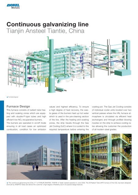 Continuous galvanizing line Tianjin Ansteel Tiantie, China - Andritz