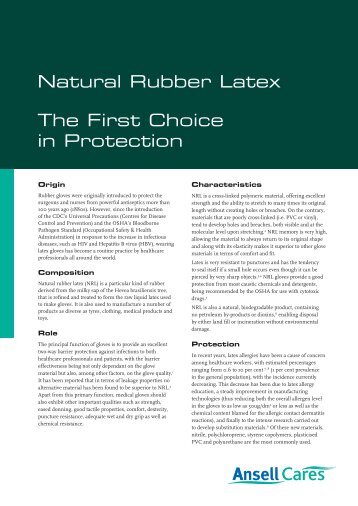 Natural Rubber Latex - Ansell Healthcare Europe