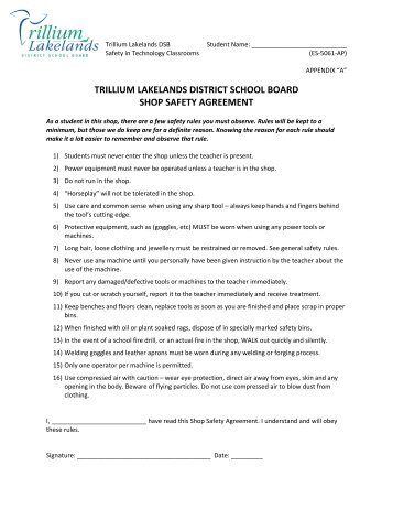 Safety Policy - TLDSB 2011-09.pdf - Trillium Lakelands District ...