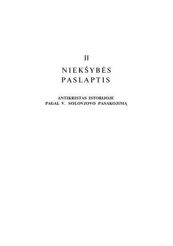 II NIEKŠYBĖS PASLAPTIS - Maceina.lt