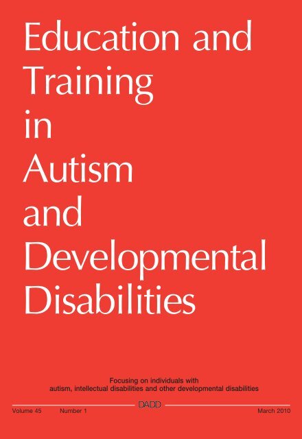 Download The Journal (PDF) - Division on Autism and ...