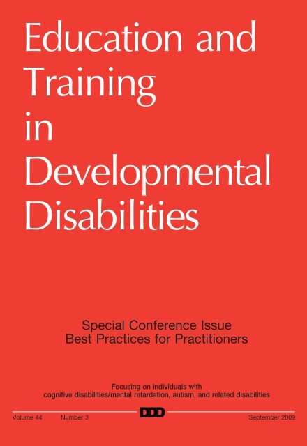 Education and Training in Developmental Disabilities - Division on ...