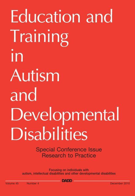 Education and Training in Autism and Developmental Disabilities