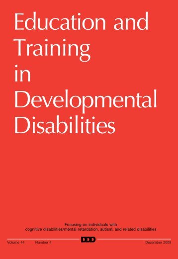 Education and Training in Developmental Disabilities - Division on ...