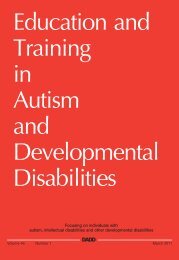 Education and Training in Autism and Developmental Disabilities