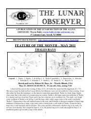 FEATURE OF THE MONTH – MAY 2011 - ALPO Lunar Program