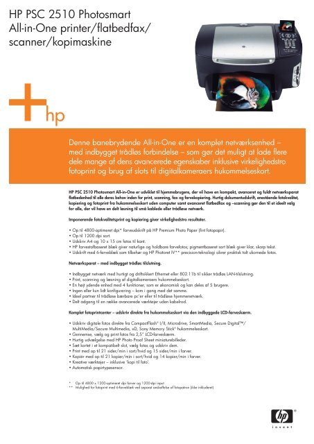 HP PSC 2510 Photosmart printer/flatbedfax/ scanner
