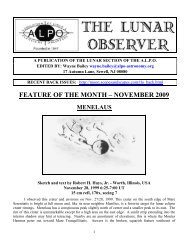 feature of the month – november 2009 - ALPO Lunar Program