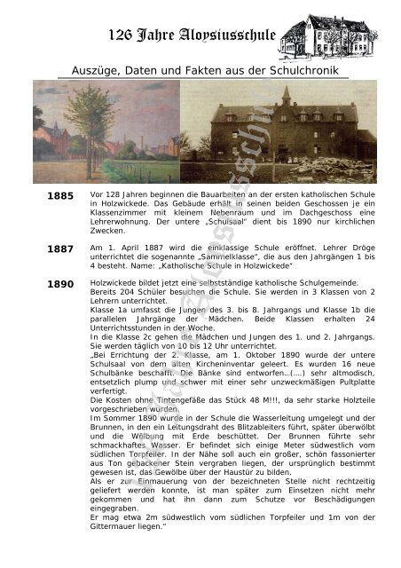 126 Jahre Aloysiusschule komprimiert