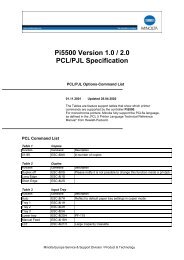 Pi5500 Version 1.0 / 2.0 PCL/PJL Specification - Konica Minolta