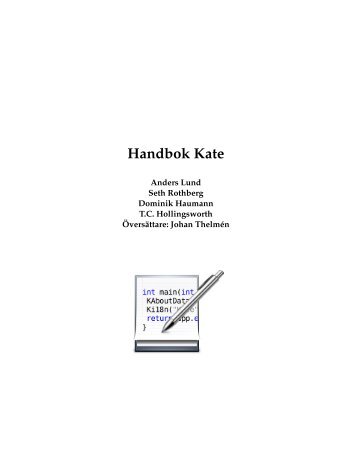 Handbok Kate - KDE Documentation