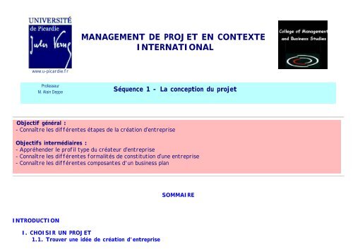 management de projet en contexte international - FOAD ...