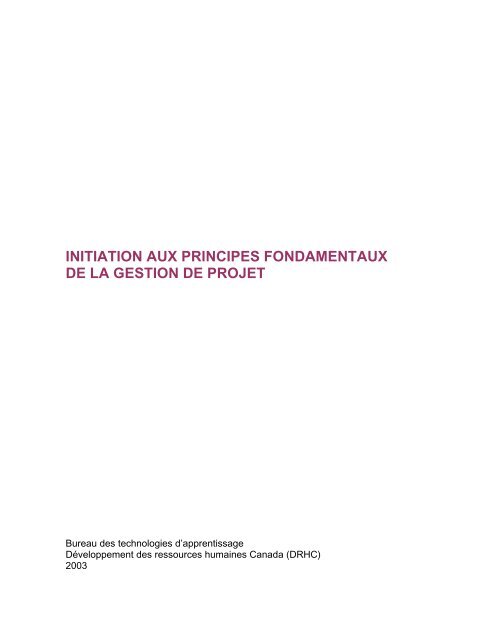 Initiation aux principes fondamentaux de la gestion de projet