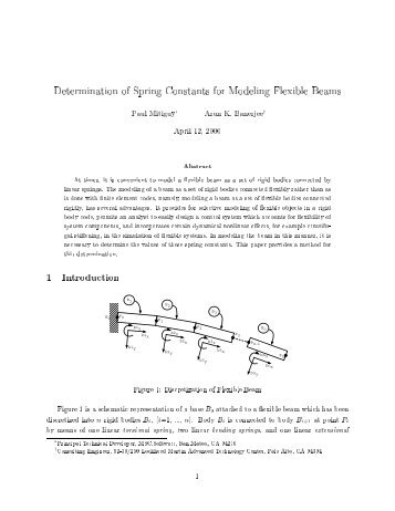 Determination of Spring Constants for Modeling ... - MAELabs UCSD