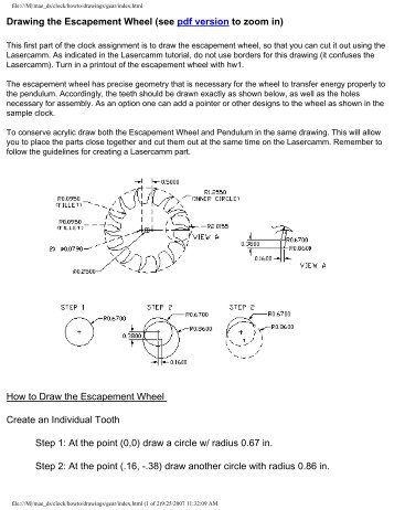 Drawing the Escapement Wheel (see pdf version ... - MAELabs UCSD