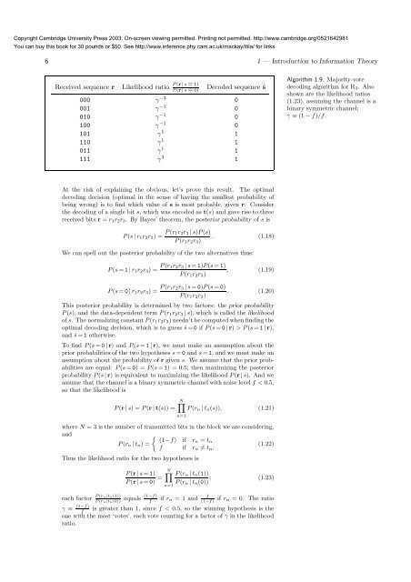 Information Theory, Inference, and Learning ... - MAELabs UCSD