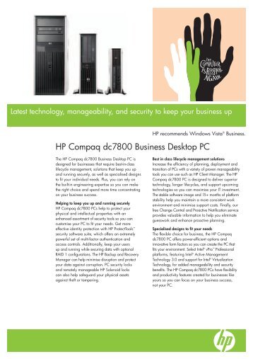 HP Compaq dc7800 Business Desktop PC - Eurodocument