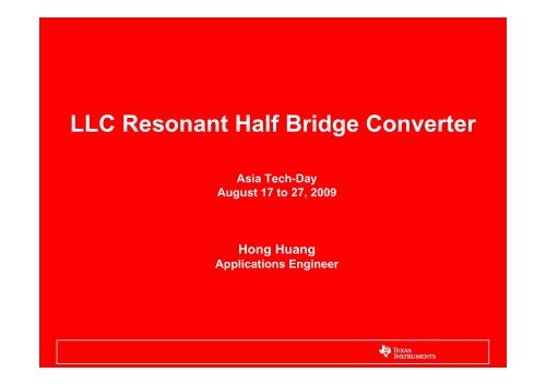 LLC Resonant Half Bridge Converter