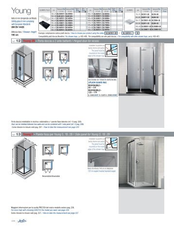 ref. 12 Young 2B - Porta doccia a 2 ante battenti / Hinged ... - Novellini