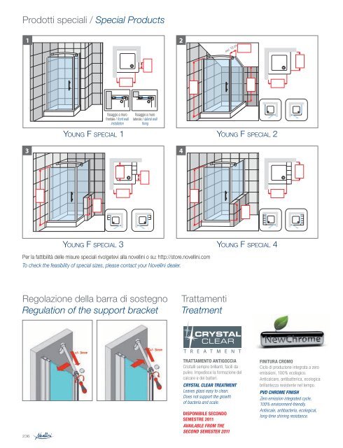 ref. 12 Young 2B - Porta doccia a 2 ante battenti / Hinged ... - Novellini