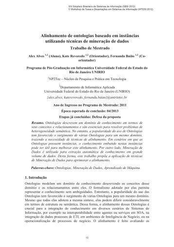 Alinhamento de ontologias baseado em instâncias utilizando ...