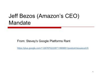 Jeff Bezos (Amazon's CEO) Mandate
