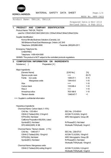 MATERIAL SAFETY DATA SHEET Page:1/6 MSDS No.:MFP-2822 ...