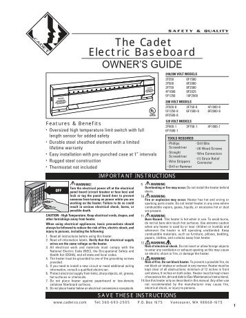 The Cadet Electric Baseboard - Air & Water