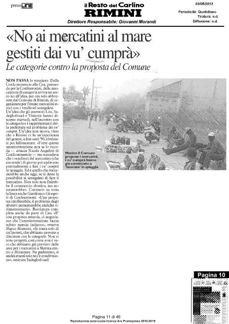 Rassegna stampa - Comune di Rimini