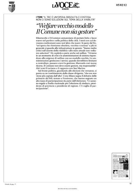 Rassegna Stampa - Comune di Rimini