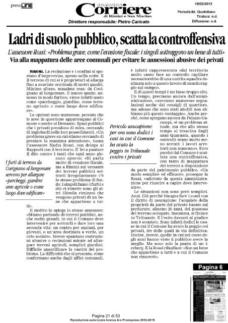 Rassegna stampa - Comune di Rimini