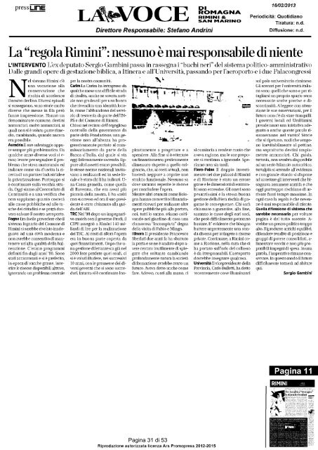 Rassegna stampa - Comune di Rimini