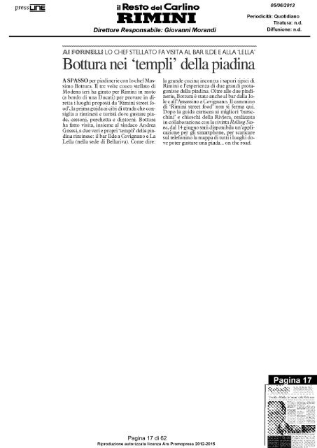 Rassegna stampa 5 giugno 2013 - Arengo Online - Comune di Rimini