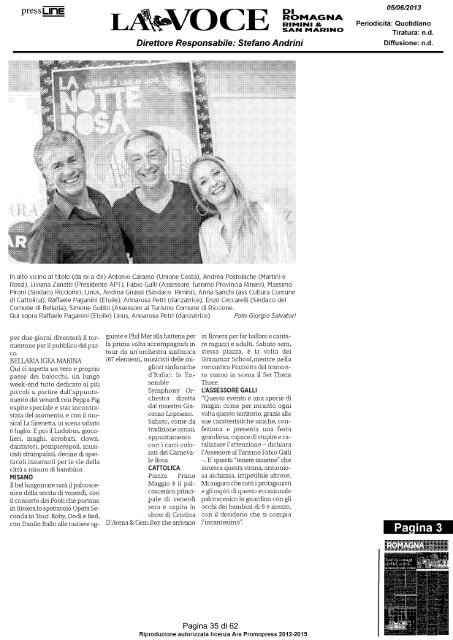 Rassegna stampa 5 giugno 2013 - Arengo Online - Comune di Rimini