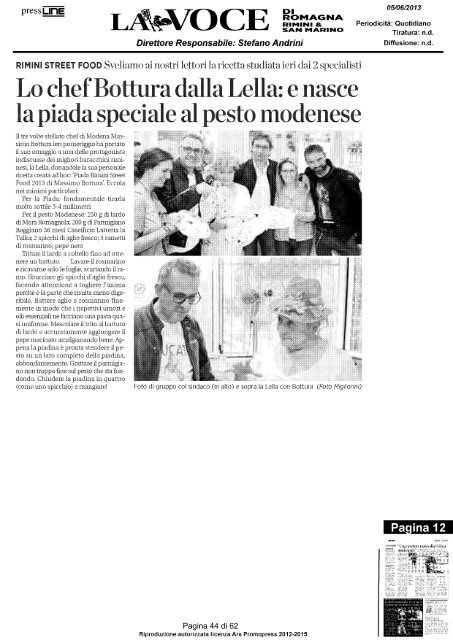 Rassegna stampa 5 giugno 2013 - Arengo Online - Comune di Rimini