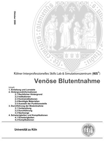 Venöse Blutentnahme - Kölner interprofessionelles Skills Lab und ...