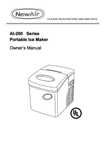Al-200 Series Portable Ice Maker Owner's Manual - NewAir