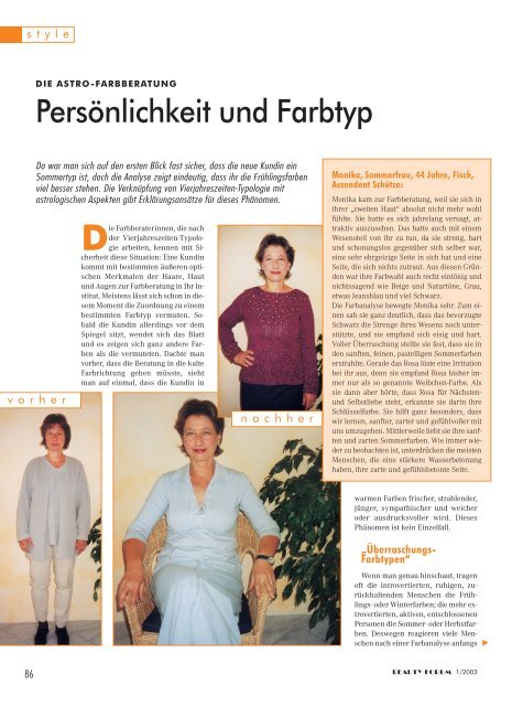 Farbberatung - Persönlichkeit und Farbtyp - antara - colour of life