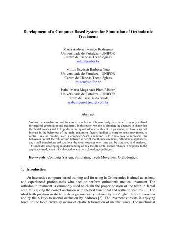 Development of a Training Tool for Simulation of Tooth Movement