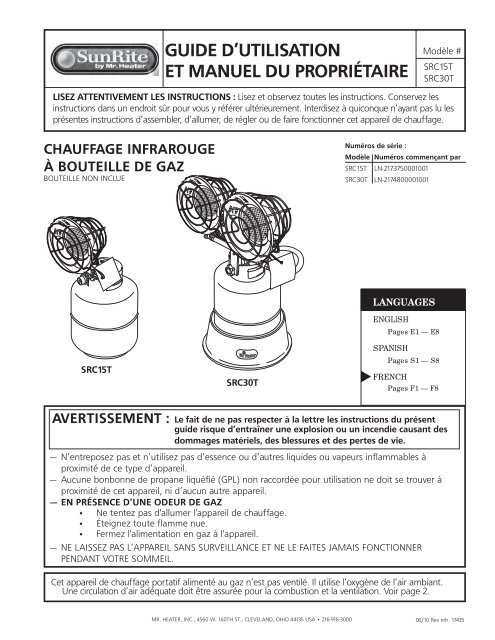OPERATING INSTRUCTIONS AND OWNER'S MANUAL - Air & Water