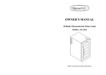 AW-181E Owner's Manual - NewAir
