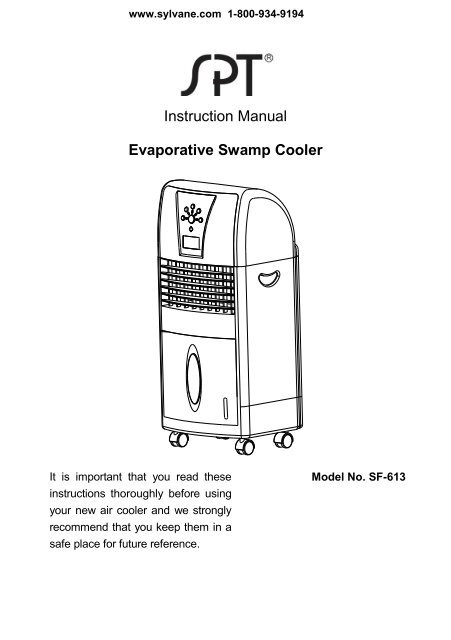 Sunpentown SF-613 Portable Evaporative Air Cooler ... - Air & Water
