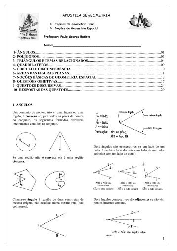 1 APOSTILA DE GEOMETRIA 1- ÂNGULOS ...