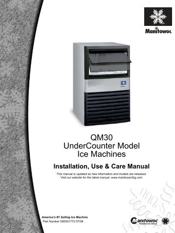 QM30 UnderCounter Model Ice Machines - Air & Water