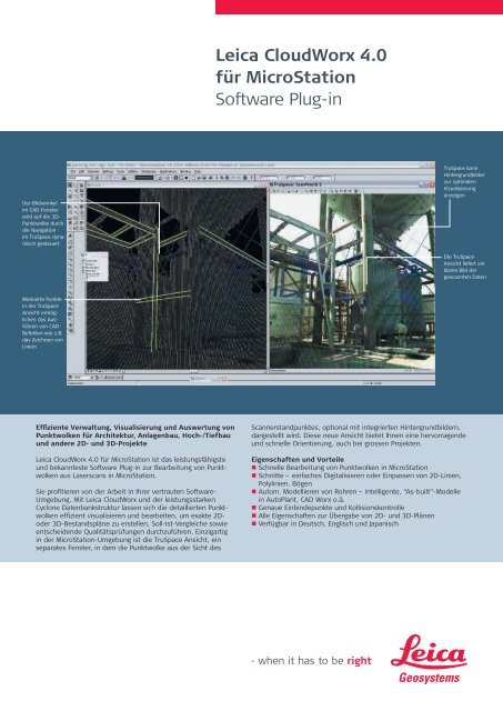 Leica Cloudworx 4.0 für Microstation Software Plug-in